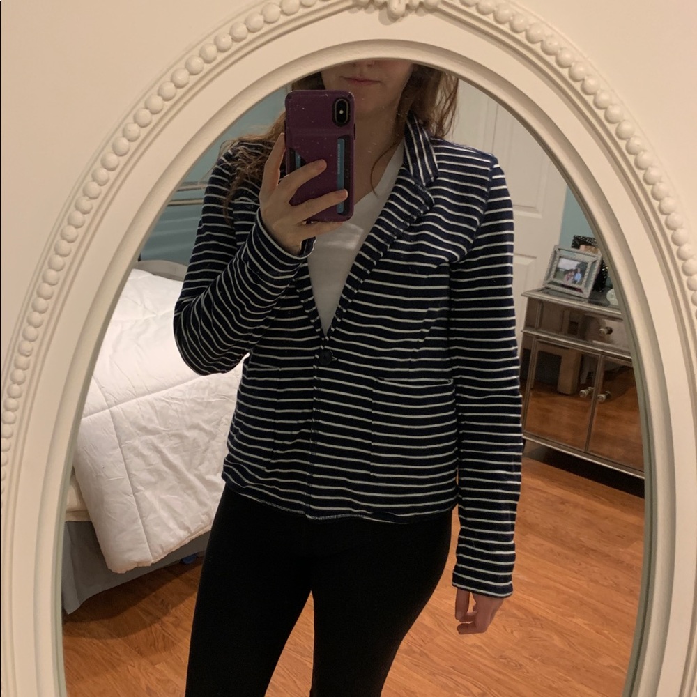 Gap navy and white striped blazer EUC - Picture 3 of 4